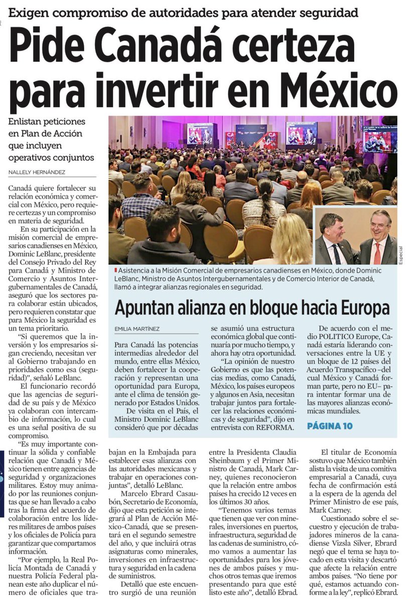⚠️ Ahora son los canadienses los que nos lo dicen con todas sus letras: sin certeza jurídica no habrá inversión ni crecimiento económico. Pero sigan jugando con su espuria reforma y su renovado poder judicial. Punta de inútiles. 

<a href="/Reforma/">REFORMA</a> 

#Canada