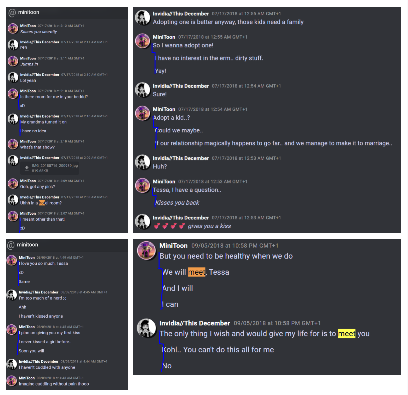 visiperson's tweet photo. @attoohh @RealSchlep possible forgery of evidence. spacings in consecutive discord messages from a single person are weirdly inconsistent from screenshot to screenshot. https://t.co/5edrbws95n
