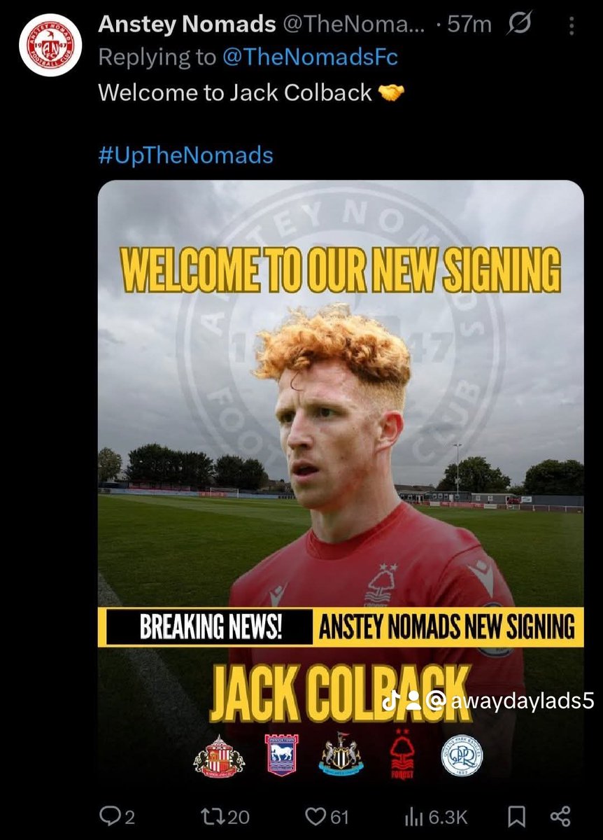 awaydayladsfs's tweet photo. jack colback has signed for 8th tier Anstey nomads. released from championship qpr. thsts one hell of a drop
#colback #qpr #nomads #Anstey #transfer https://t.co/991bJmYegX