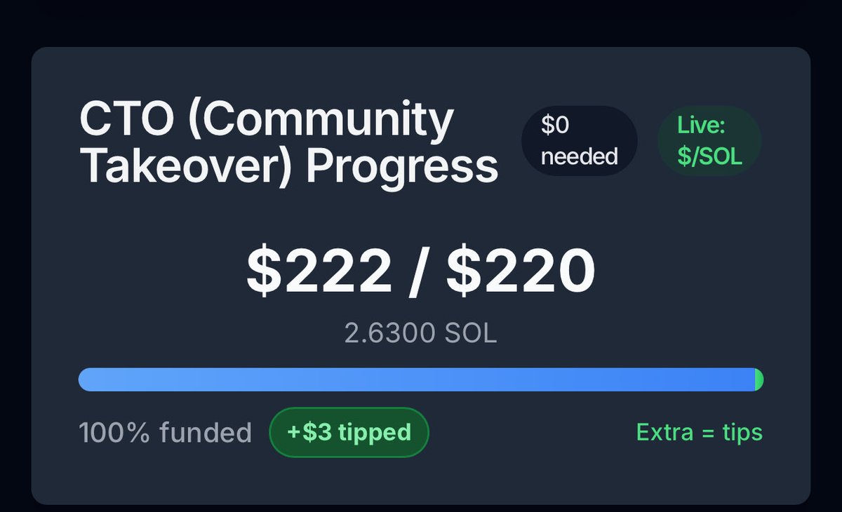 CTO is fully paid, we are waiting for the DEX update

dexvault.xyz/coin/bZyeJwx2Z…