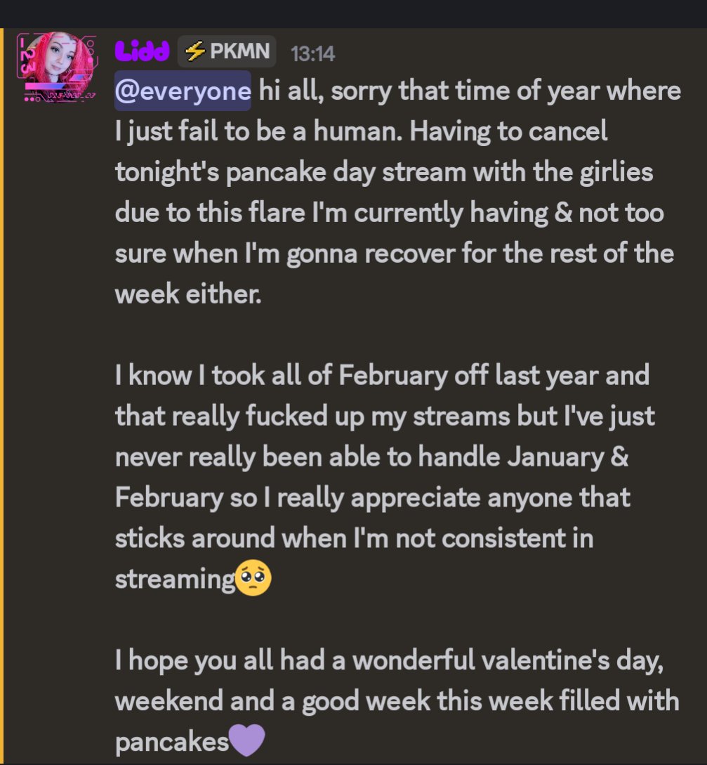 Streaming update for this week, sorry 💜