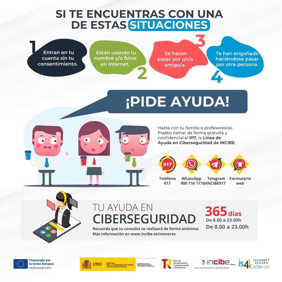 Este #Carnaval🎭, ¡caretas fuera!

Las identidades falsas 🕵️‍♂️ están a la orden del día, sobre todo para engañar a los #menores👨‍👧‍👦.

Te enseñamos cómo se pueden proteger.

¿Estás seguro de quién está detrás de esa máscara 👺?
#SeguridadDigital
📎incibe.es/menores/temati…