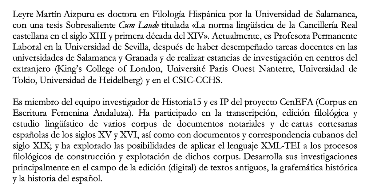 Historia152's tweet photo. ¡Seguimos! Aquí os traemos la presentación de @Leyre_Martin, profesora de @FFilologiaUS, miembro del equipo investigador de Historia15 e IP del proyecto CenEFA. https://t.co/73DR98UN3P