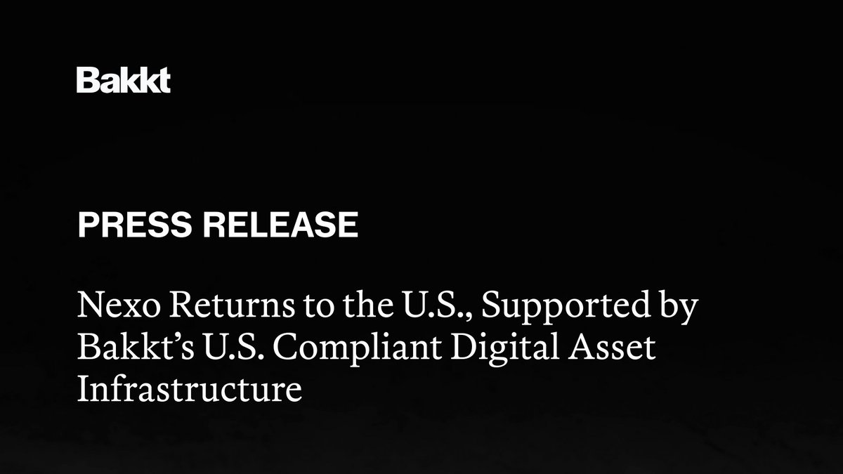 Bakkt is supporting <a href="/NexoUSA/">Nexo USA</a>’s return to the United States by providing U.S. compliant digital asset trading infrastructure.

The relaunch reflects growing demand for regulated, institutional grade access to digital asset services.

For important information, visit:
