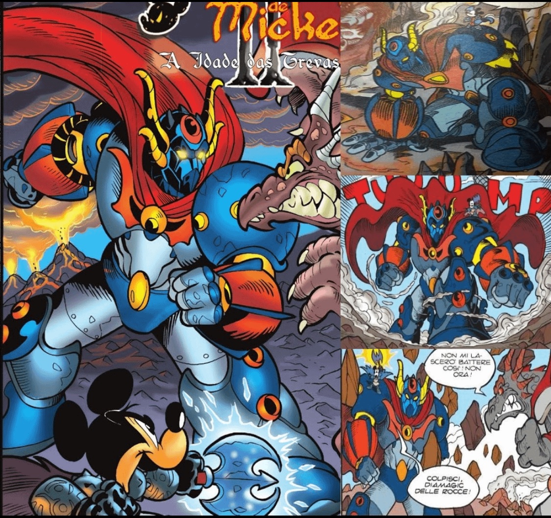 Yo why nobody told me that Mickey Mouse has a mazinkaiser and grendizer fusion mecha? And why the design goes extremely hard?????