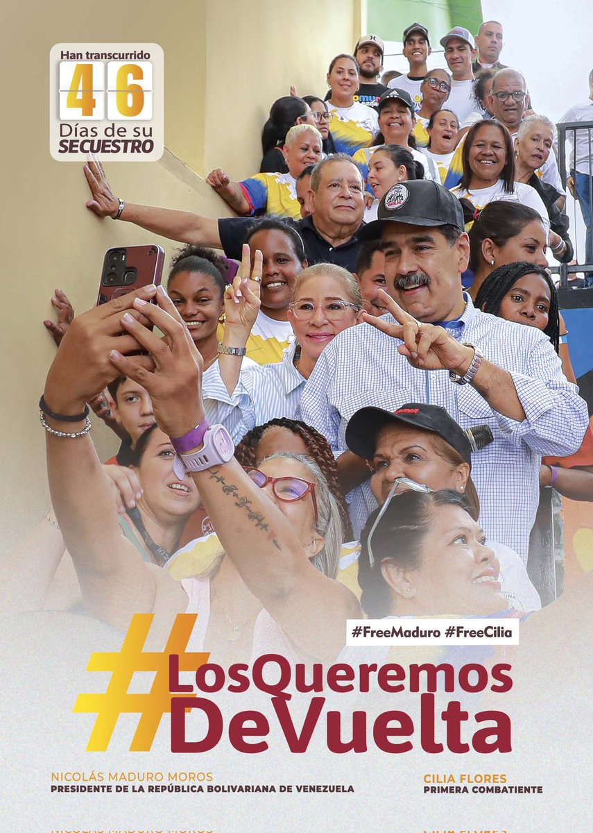 <a href="/NicolasMaduro/">Nicolás Maduro</a> "Nicolás y Cilia estarán fuertes porque nosotros vamos a estar unidos por su liberación". Las palabras de su hijo resumen el sentimiento de toda una nación. Desde las trincheras de la dignidad, los queremos de vuelta. #FreeMaduro #FreeCilia #LoQueremosDeVuelta