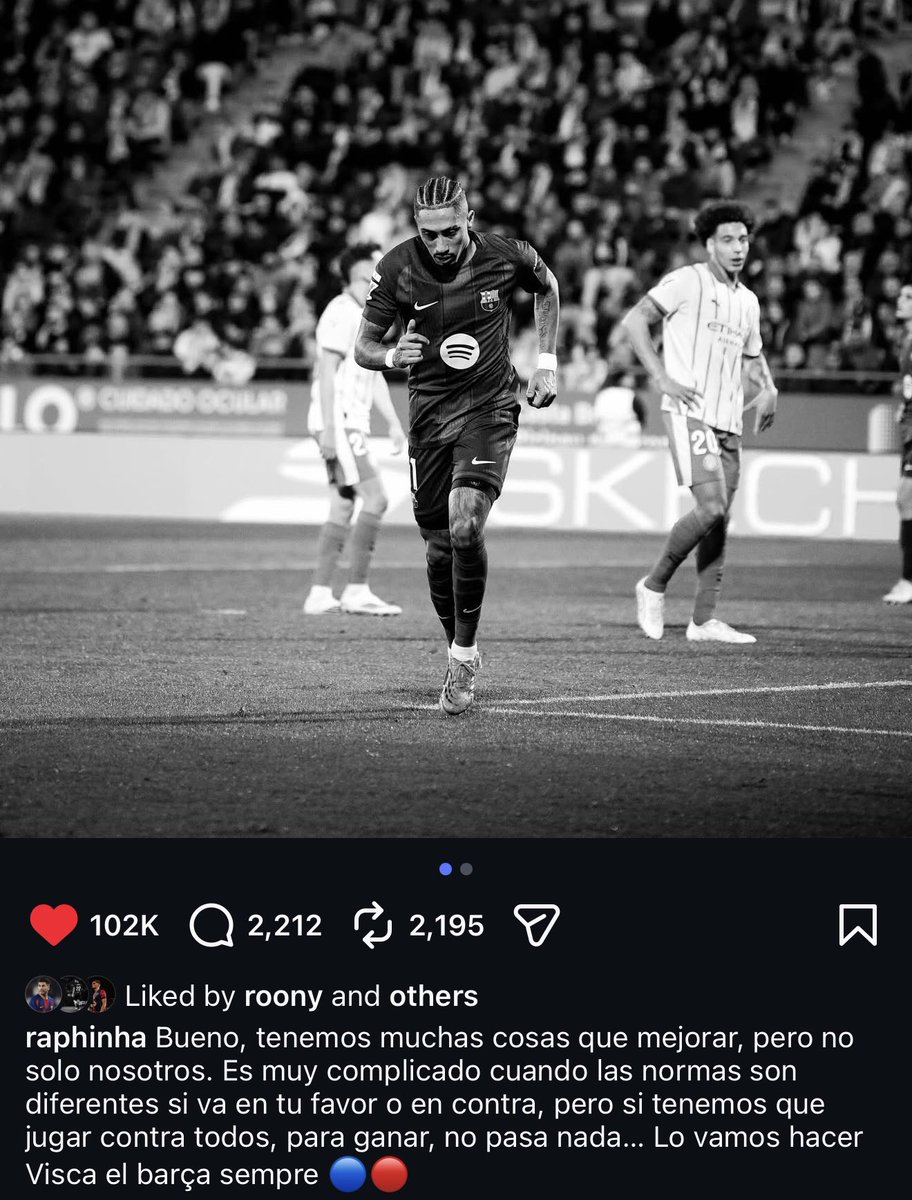 “Si tenemos que jugar contra todos, para ganar, no pasa nada…”

Dios mío Raphinha cómo te amo