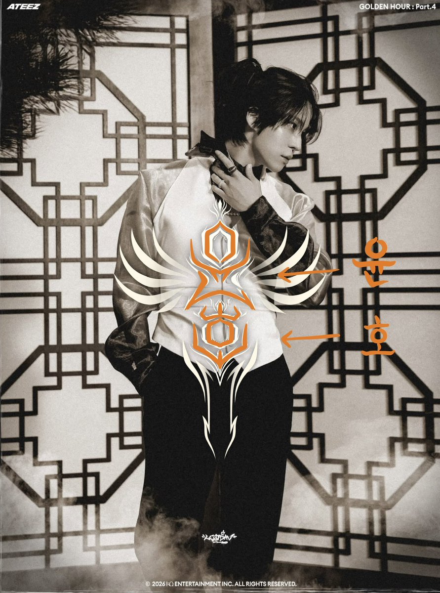 Leodav_art's tweet photo. 🏴‍☠️ATEEZ GOLDEN HOUR : Part.4 - YUNHO & YEOSANG

Presenting a new series of totems (Bujeok) inspired by 
the names of ATEEZ members Yunho and Yeosang. 
This design goes beyond traditional folk talismans, 
drawing deep inspiration from the sophisticated patterns 
of crowns from the Baekje and Three Kingdoms periods
the era when Korean culture truly flourished.

The majesty and cultural pride once held by ancient kings resonate 
with ATEEZ as they lead the global Hallyu wave today.

By combining Hangeul with symmetrical design and
traditional symbolism of protection, 
I created a tribute to artists who have reached the pinnacle of their craft.

I hope this emblem of fortune, blending ancient heritage with modern aesthetics,
brings powerful positive energy to you all.

Wishing everyone a year as brilliant as a crown in 2026.

#ATEEZ #ATINY #YUNHO #YEOSANG #그래피티