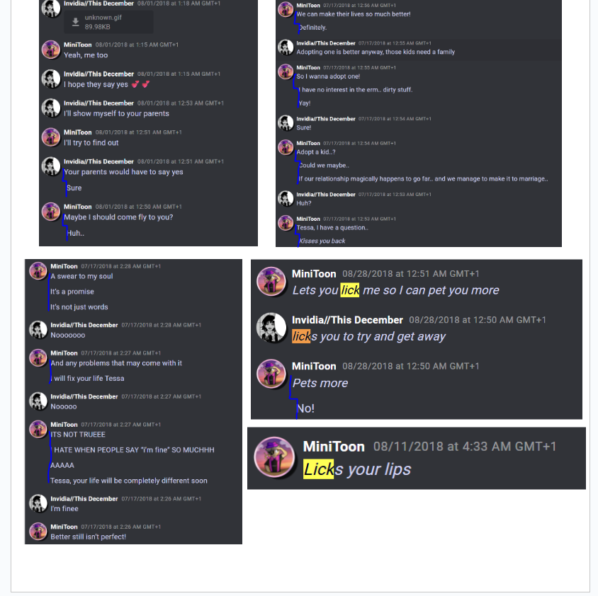 visiperson's tweet photo. @attoohh @RealSchlep possible forgery of evidence. spacings in consecutive discord messages from a single person are weirdly inconsistent from screenshot to screenshot. https://t.co/5edrbws95n