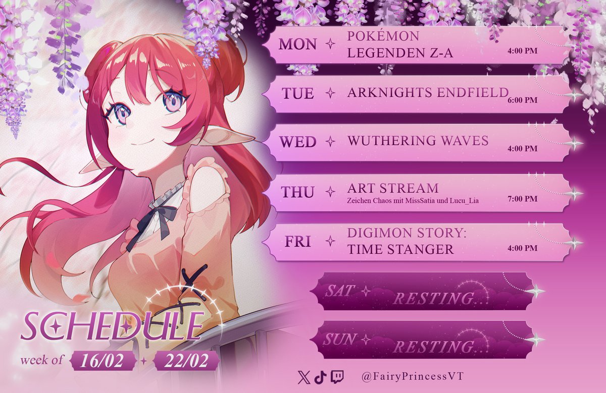 ES GIBT ENDLICH EINEN RICHTIGEN STREAMPLAN!
NACH 2 JAHREN, HAB ICH ENDLICH EINEN!!

Ich kann euch jetzt schon sagen, dass der Art Stream mit <a href="/Misssatia/">MissSatia 🐾🪭 | DER Squad | 💚Vgen Comm</a> und Lucu_Lia(Twitch) sehr wild wird!! Hoffentlich steht ihr den durch!!  XDD
Mal schauen, wer am Ende mehr striche schafft! XD