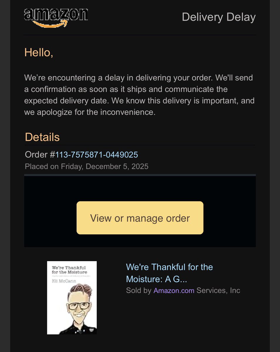 Nooooo!!! What did I do to deserve this?! 

<a href="/EliMcCann/">Eli McCann</a>