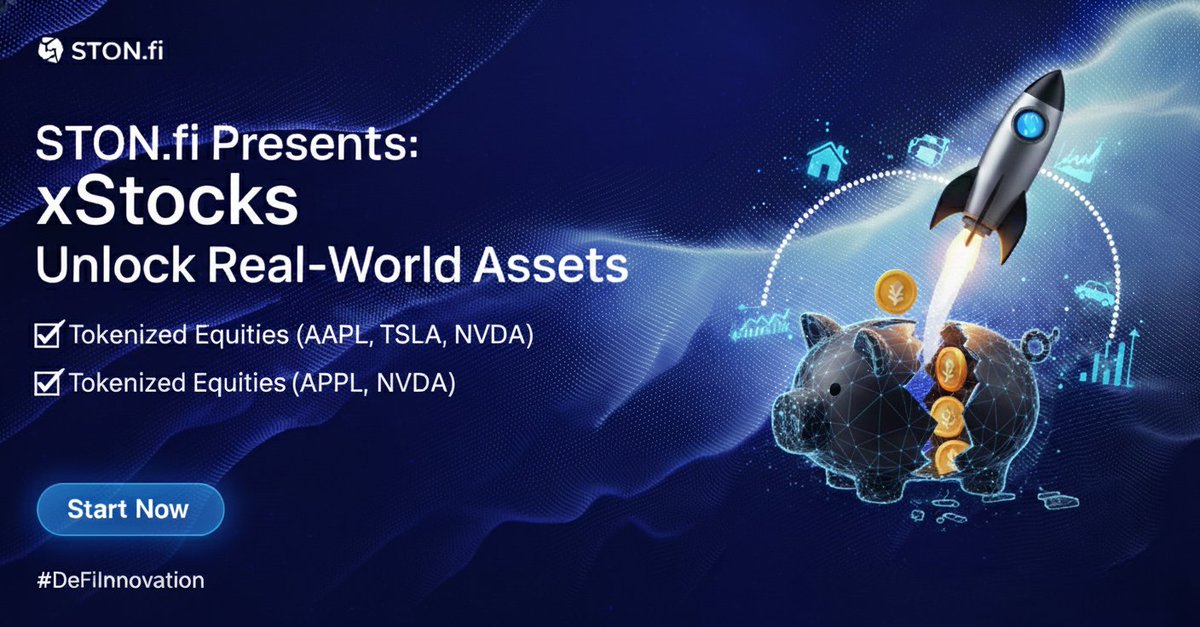 Thinks_Rash's tweet photo. DeFi portfolios stuck in crypto-only mode?

What if you could level up to 24/7 real-market exposure… without brokers, KYC drama, or TradFi sleep hours?

Portfolio Liberation on @ston_fi is that quiet glow-up right now:

Quick challenges: connect wallet → learn @xStocksFi  basics → swap & diversify

Holding streaks = multipliers (up to 2.5× points boost)

Refer friends → 10% of their earnings (max 500)

Rack points → climb ranks → slice of a $50,000 pool (need 1000+ to qualify)

It’s gamified education, not a farm fest  a hands-on way to see if tokenized equities (AAPL / TSLA / NVDA vibes on-chain) actually balance your bag

Still live till March 5

Who’s sneaking in some diversification this week?

Drop your streak or favorite task below 👇

Restricted in US, EU/EEA, UK, Canada, Australia, Belgium + similar spots (they check entry)

#LiberationStory #DeFiPortfolioRevolution #STONfi