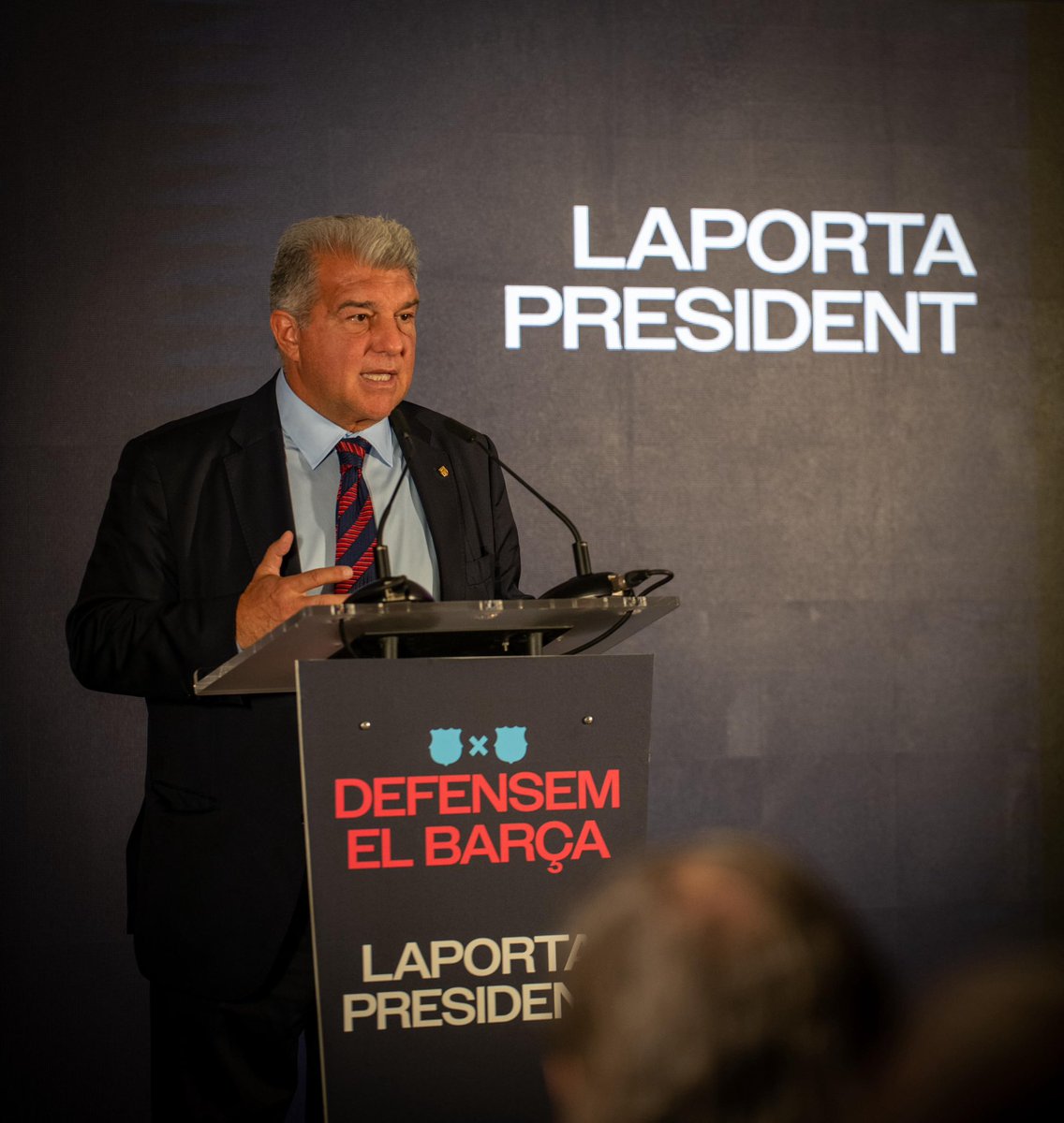 Ens presentem a la reelecció a la presidència del FC Barcelona per continuar defensant un Barça econòmicament estable, amb una gestió rigorosa i responsable que ha permès redreçar el Club; per culminar grans projectes com l’Espai Barça; per reforçar la seva grandesa institucional