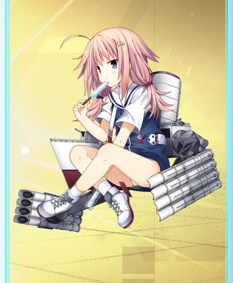 #艦船の好きなところを貼る
改造未実装のノーマル駆逐艦なのに、アイスを咥えながらドシっと腰を据えて落ち着いているところに大物っぽさが感じられて何とも言えない魅力があります🥰
マッコール最強〜！！