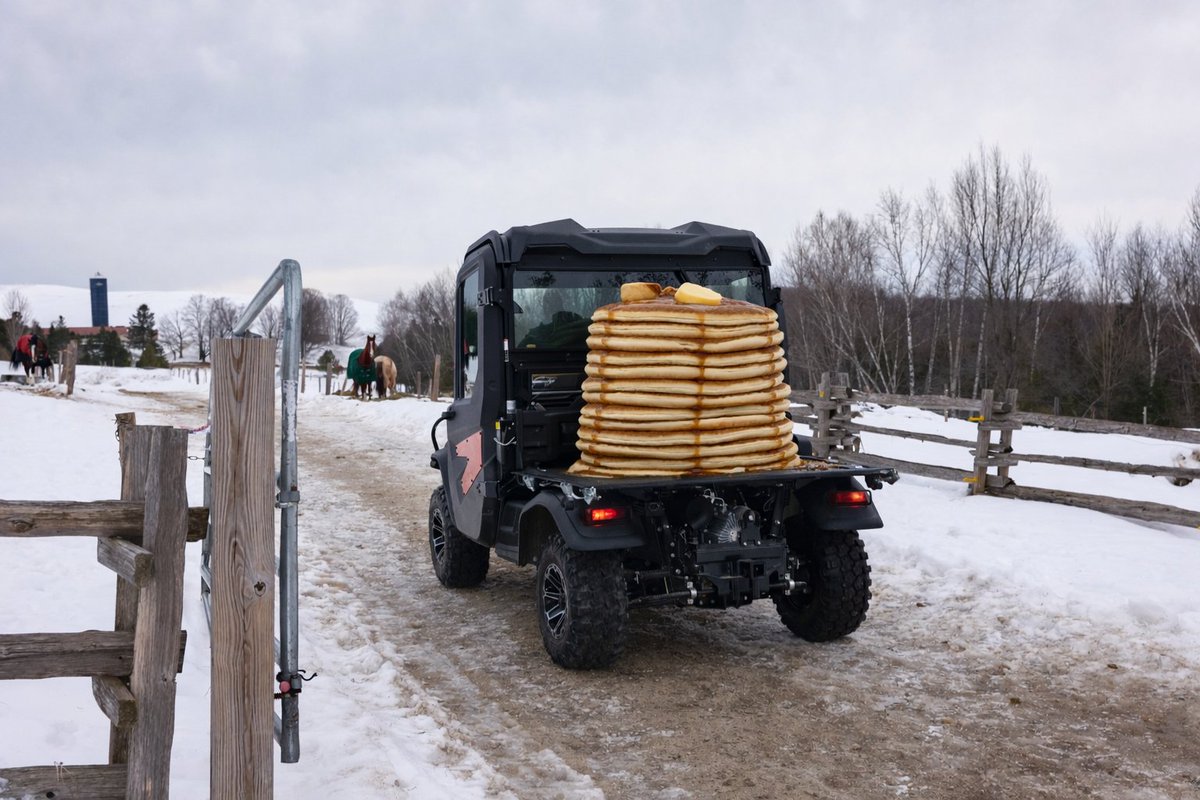 Hyde_Brothers's tweet photo. Stacked high and ready to roll 🥞

This Shrove Tuesday, we’re hauling the important stuff — pancakes! And when it comes to getting the job done (breakfast runs included 😉), a Kubota RTV never disappoints.

Built tough for the farm, smooth enough for syrup deliveries. https://t.co/iU8mzDMd0K