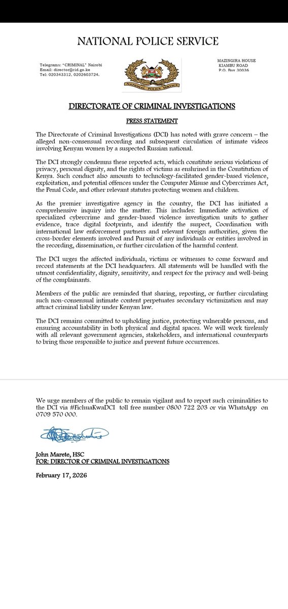 PRESS STATEMENT