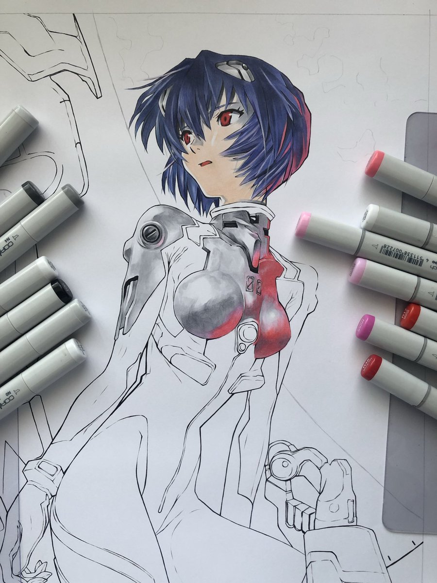 ponmaru_523's tweet image. ほれッ!!レイちゃん拝んどきなッ！！

#エヴァンゲリオン 
#綾波レイ 
#イラスト