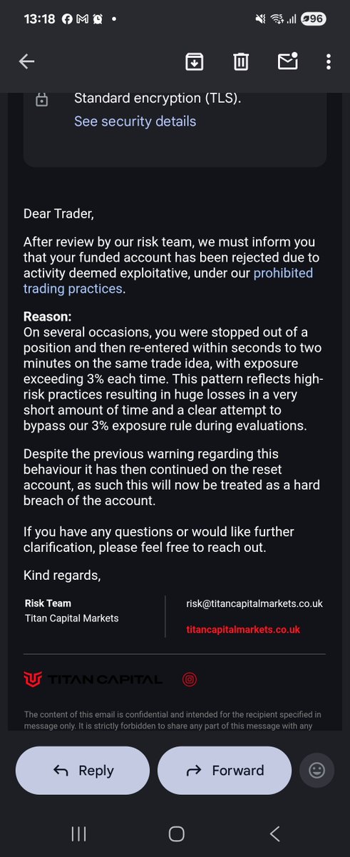 SamuraiDakz's tweet photo. #titancapitalmarkets
DENIED me a funded due to a trade idea rule that they have listed nowhere in their eval rules and only visible in their funded rules, they can clearly see my losses I had only lost more than 3% on one trade and they do not have one sided betting rule https://t.co/iJzPvp1KqR