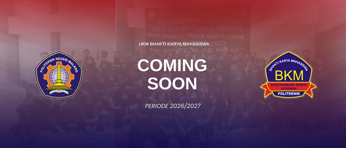 [COMING SOON UKM BHAKTI KARYA MAHASISWA 2026/2027]

Hello Everyone!🙌🏻

Memasuki periode yang baru, mari kita sambut perjalanan bersama UKM Bhakti Karya Mahasiswa dengan semangat dan kebersamaan.

Cek info selengkapnya di link bawah ini👇🏻
instagram.com/reel/DUsNnqKkm…