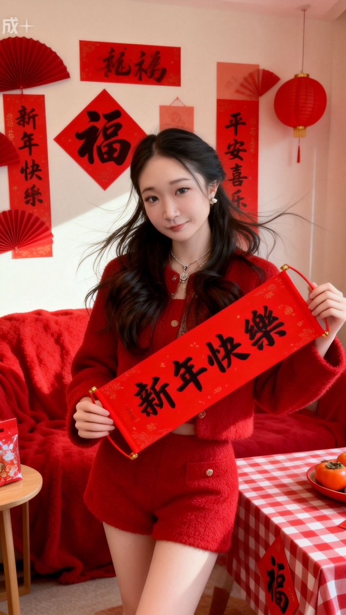 siok_al's tweet photo. 新年快乐 这AI做的不错🤣 https://t.co/yh1QAqCVi1