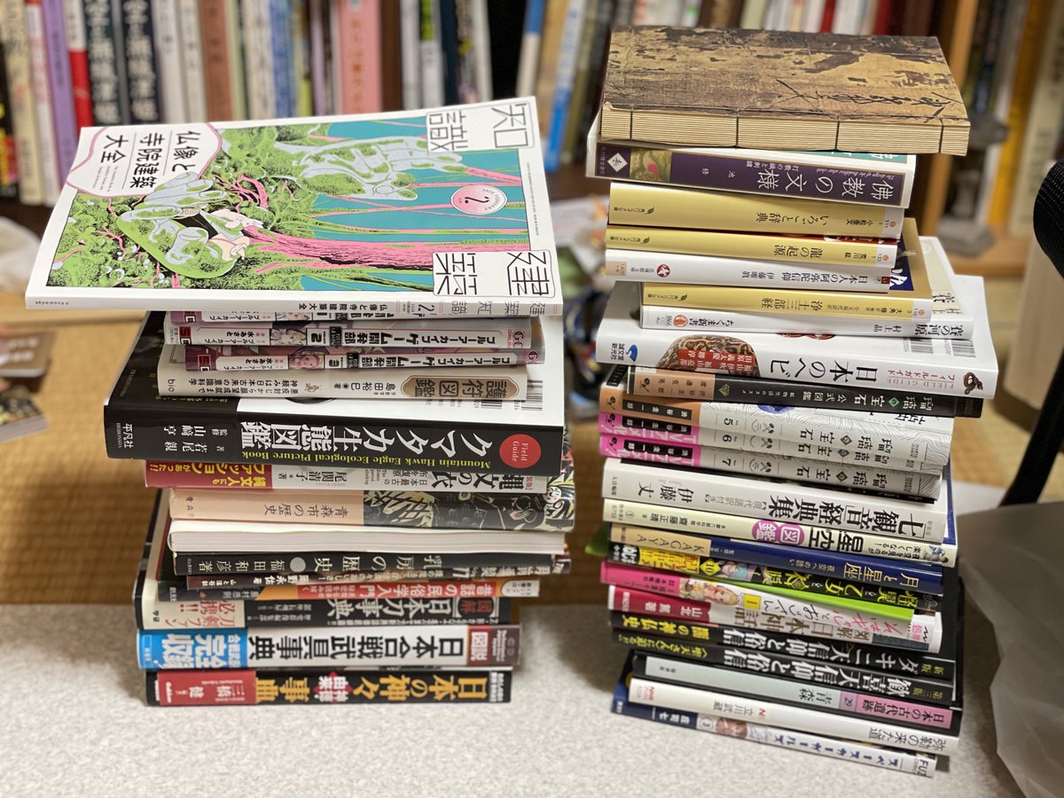現在の積読はこんな感じ。
本棚が足りない。本棚を置く場所が無い。
どうしたものか。