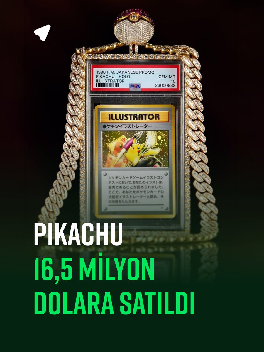 Pokemon koleksiyon kartları arasında en fazla ilgi, nadir bulunduğu için Pikachu kartına gösteriliyor.

2021 yılında bu kartı ABD’li içerik üreticisi Logan Paul 5,2 milyon dolara satın almıştı. Kart, bu yıl açık artırmada 16,5 milyon dolara satılarak Guinnes Rekorlar Kitabına