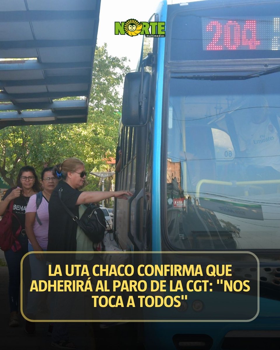📣El secretario general de la UTA en el Chaco, Raúl Abraham, adelantó que el sindicato se sumará al paro general convocado por la CGT en caso de que la Cámara de Diputados de la Nación avance con el debate de la reforma laboral
💻diarionorte.com/323744-la-uta-…