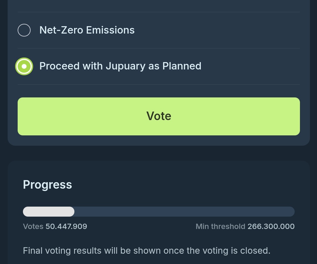 VOTE TO PROCEED JUPUARY

Vote.jup.ag