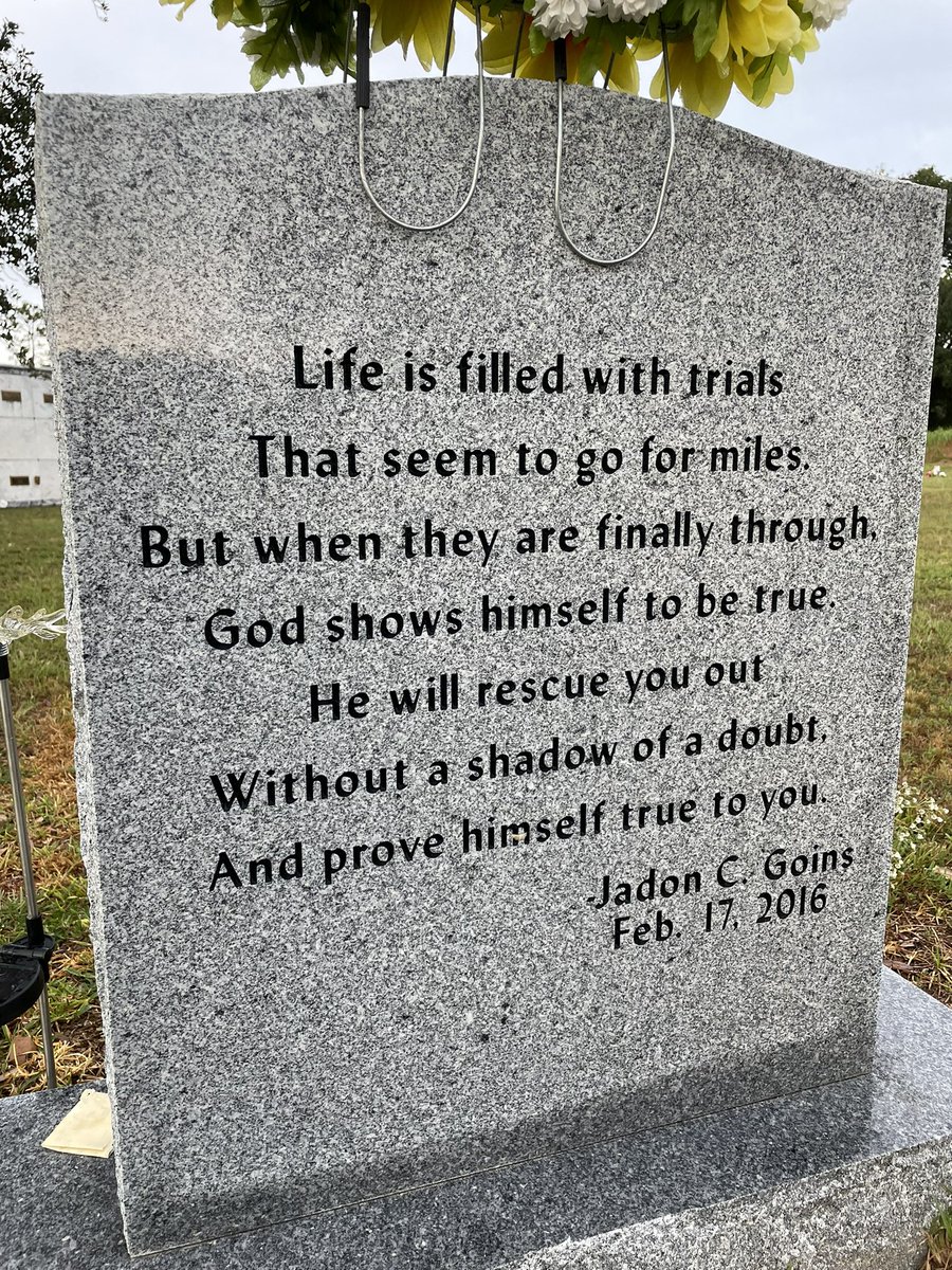 Ten years ago, just before his twelfth birthday, my son Jadon wrote this poem about God's faithfulness. My wife posted it on our refrigerator, where it remains today. 

When we got the call on March 21, 2023 that Jadon had been killed by a negligent driver while he was working