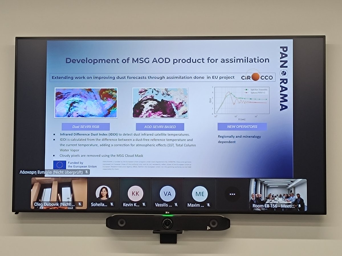 Cirocco_eu's tweet photo. CiROCCO joined @eumetsat #EO cluster meeting focused on turning EU research into operational, user-ready #GreenDeal services across Europe. We shared progress on satellite aerosol modelling + #DataAssimilation. Full story: https://t.co/urkqOCbzid https://t.co/PZLCgX6nGP