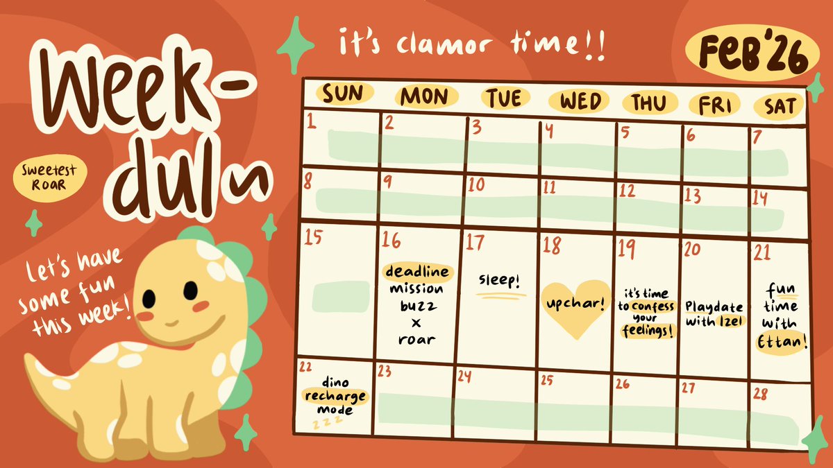 ㅤ
ㅤ
Weekly schedule: 16 – 22 February ’26ㅤ

ㅤ