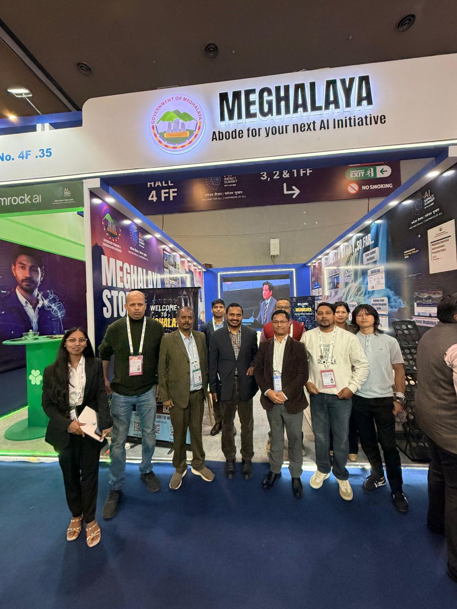 SangmaConrad's tweet image. Glad to witness Meghalaya shining bright at the India AI Impact Conference at Bharat Mandapam, one of the world’s largest gatherings on Artificial Intelligence, proudly hosted by India!

The Meghalaya Pavilion stood tall, showcasing the innovation, ambition, and technological