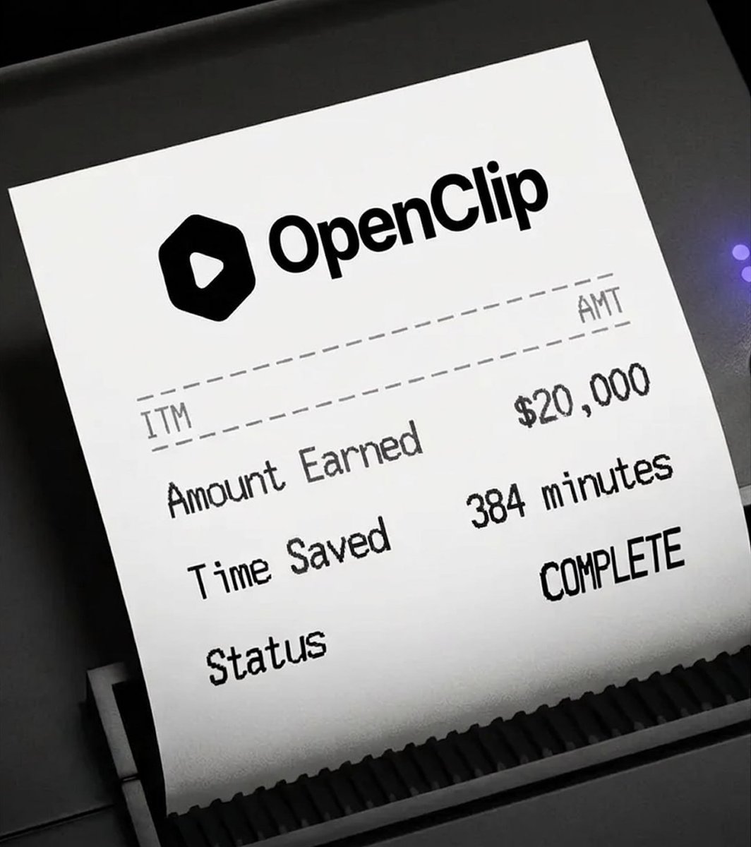 Your editor sends invoices.
OpenClip sends receipts🧾

100 people who sign up today will have a chance to win something special🎁

No raffle. No complicated steps.
Just show up early and you're automatically in.

The people who move first always win here🏆
Start yours at