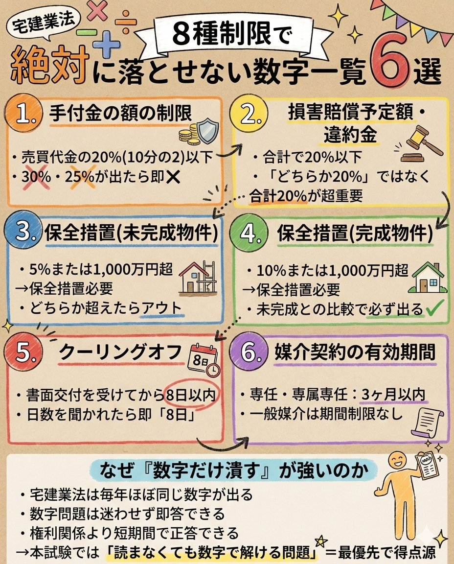 8種制限で絶対に落とせない数字6選👇
