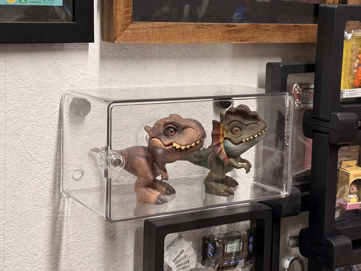 今日のディスプレイケース。
Seriaでついに｢壁にも付けられるディスプレイケース｣が販売されてました
セリアは¥100商品しか取り扱いがないので発売されないと思ってたけど、ちゃんとマグネット固定の本格派！
一緒に購入したプッシュピンはスタイリッシュで良かったけど付けにくいから他を探そう。