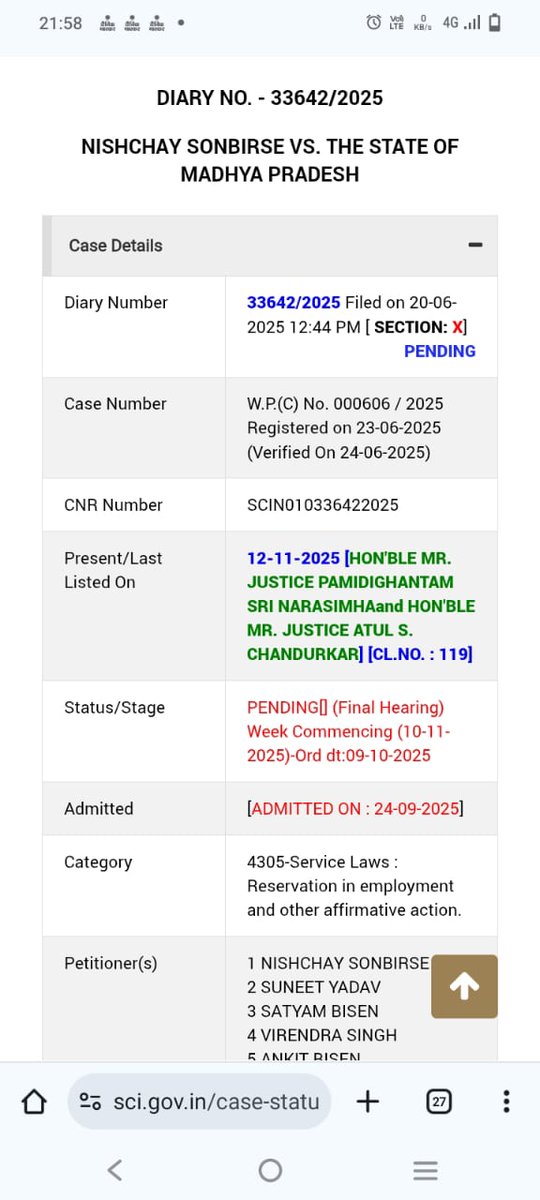 अब समय है स्पष्ट निर्णय का। 13% OBC आरक्षण को अनहोल्ड कर समान अवसर सुनिश्चित करें।
#13प्रतिशत_OBC_अनहोल्ड_करो_मप्र
युवाओं कब मिलेगा न्याय