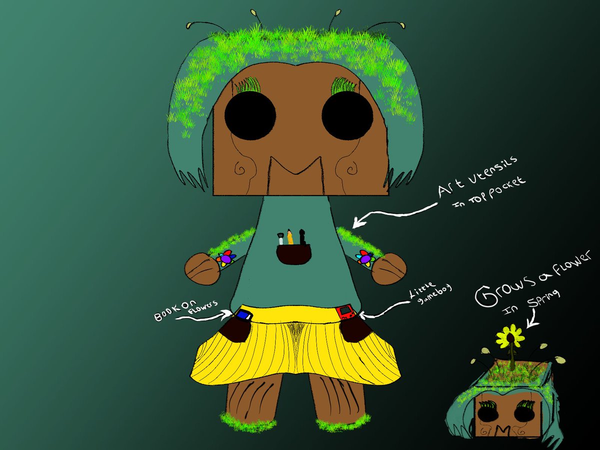 I did a concept for everyones favourite moss slime Willow! Both with and without cell shading that was taught to me by my blockhead bestie Adi! #Porcelainmade