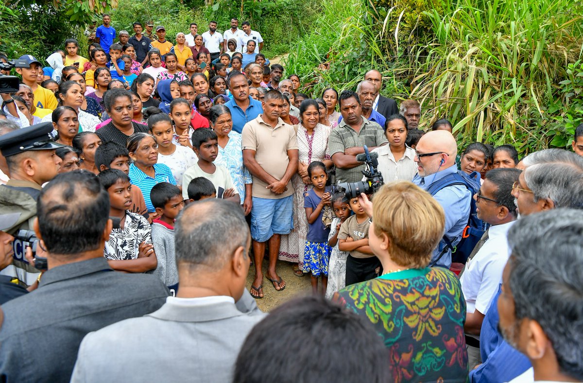 KGeorgieva's tweet photo. An emotional visit to communities affected by Cyclone Ditwah in Sri Lanka. I met families who have lost everything, including loved ones, and witnessed both deep hardship and remarkable resilience. The IMF stands with you. https://t.co/fyJNnHLyGV