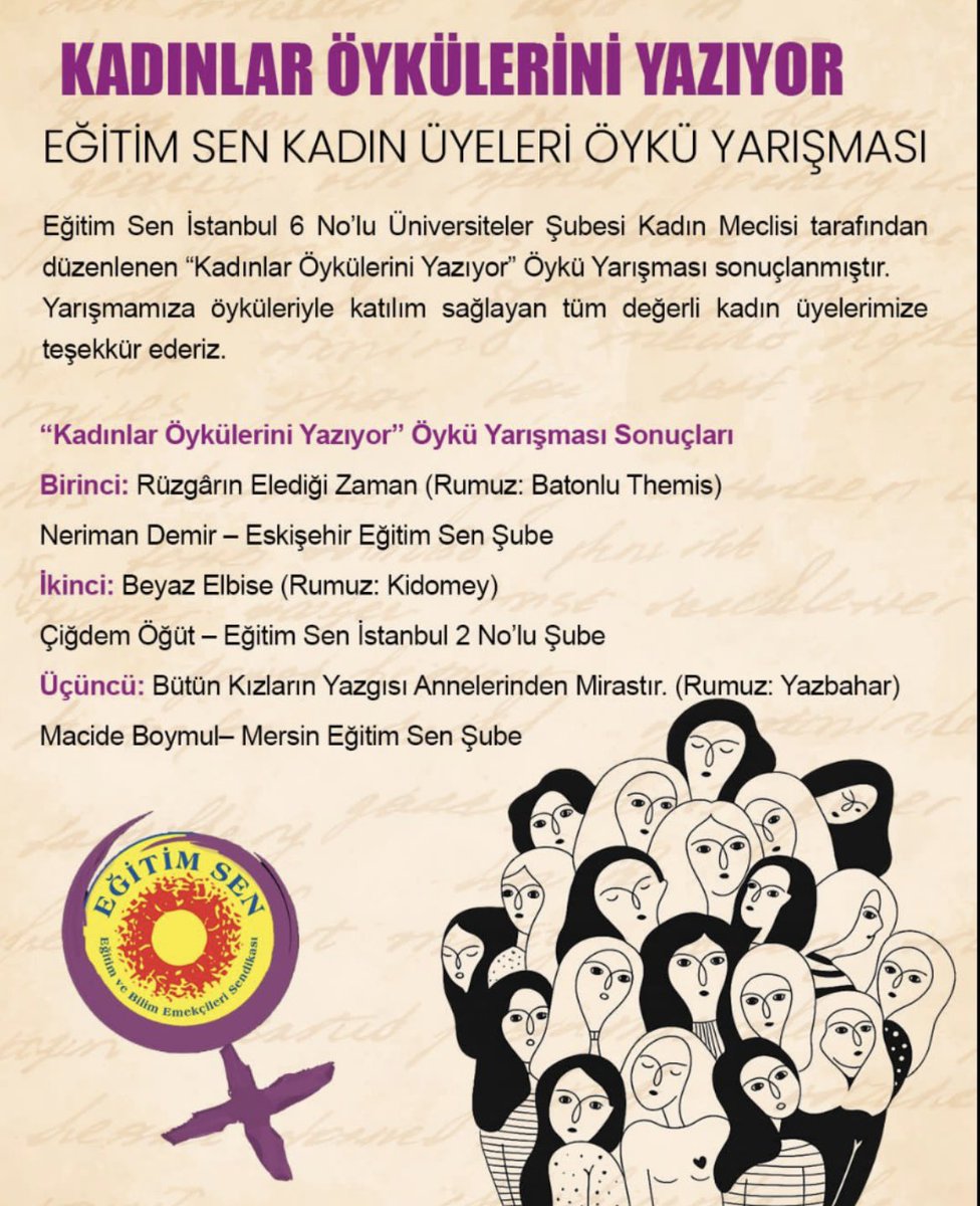 Sözcüklerim bir avuç tohumdu; savruldu, direndi, kök saldı.

“Kadınlar Öykülerini Yazıyor” yarışmasında birinci olmak benim için bir ödülden fazlası…

Bu, sesimizin rüzgâra karışıp çoğalmasının hikâyesi olsun. 🍃

Yazan, direnen, anlatan tüm kadınlara… 💜