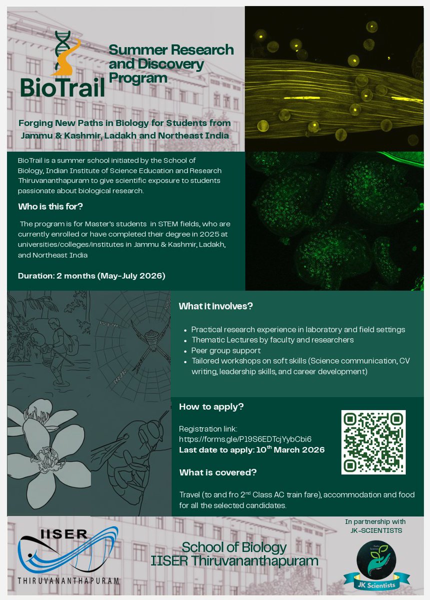 School of Biology, IISER-Thiruvananthapuram tweet media