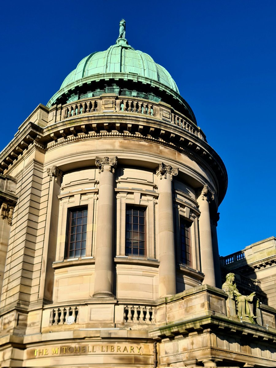is_glasgow's tweet photo. The Mitchell Library in Glasgow in looking magnificent against today's blue skies. Designed by William B. Whitie in an Edwardian Baroque style and opened in 1911, it's one of the largest public reference libraries in Europe.
Cont./
#glasgow #architecture #mitchelllibrary https://t.co/oG8Bt4CnBF