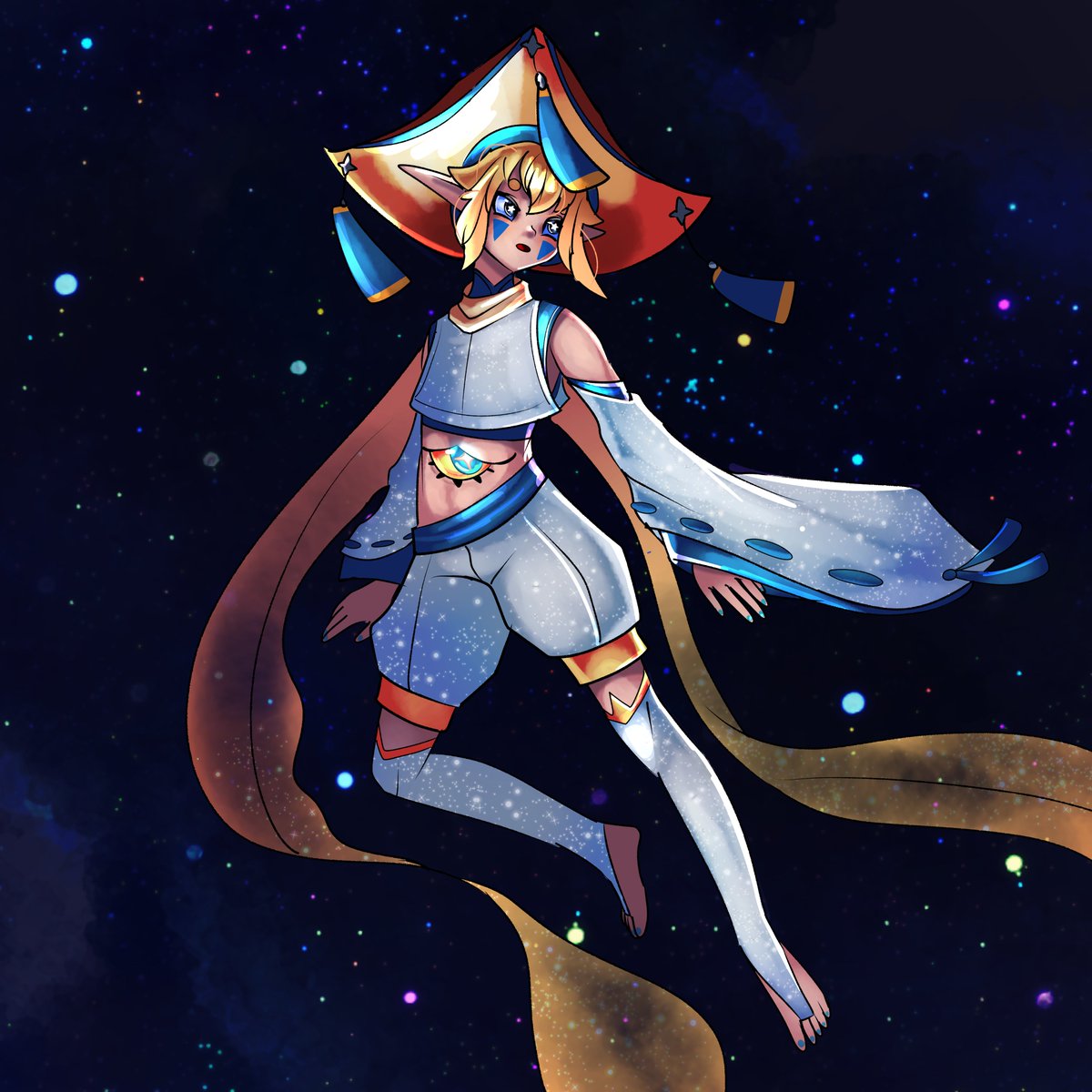 Jirachi Gijinka 

One of my favorite Mythical pokemon 
Also this might be the only one with a background

#Gijinka #pokemon #fanart #artwork