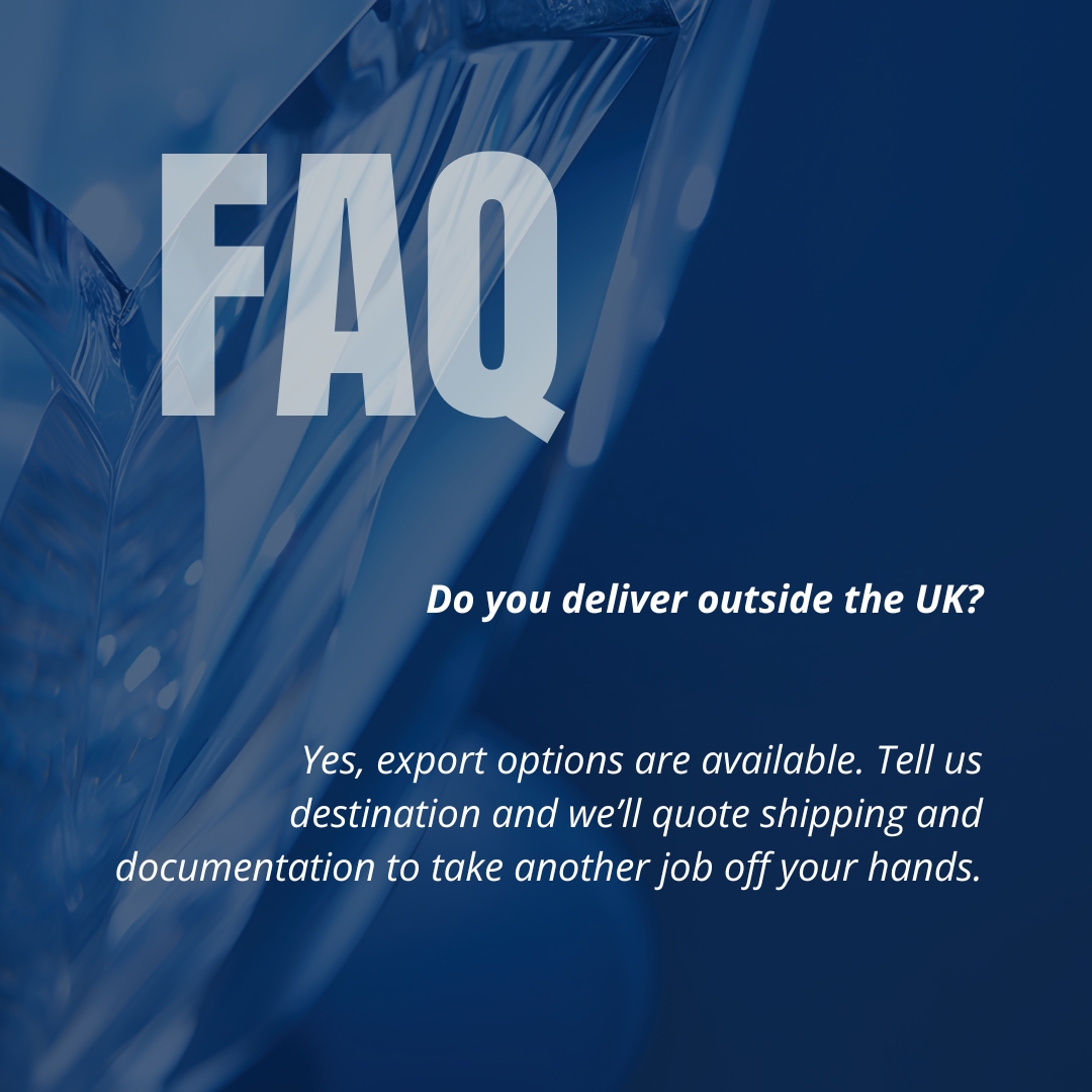 Your FAQ questions, answered. 

"Do you deliver outside the UK?"

Curious about our most asked questions? We've got you covered. 

Dive into the answers to your FAQs here: bit.ly/48Nz5Bx