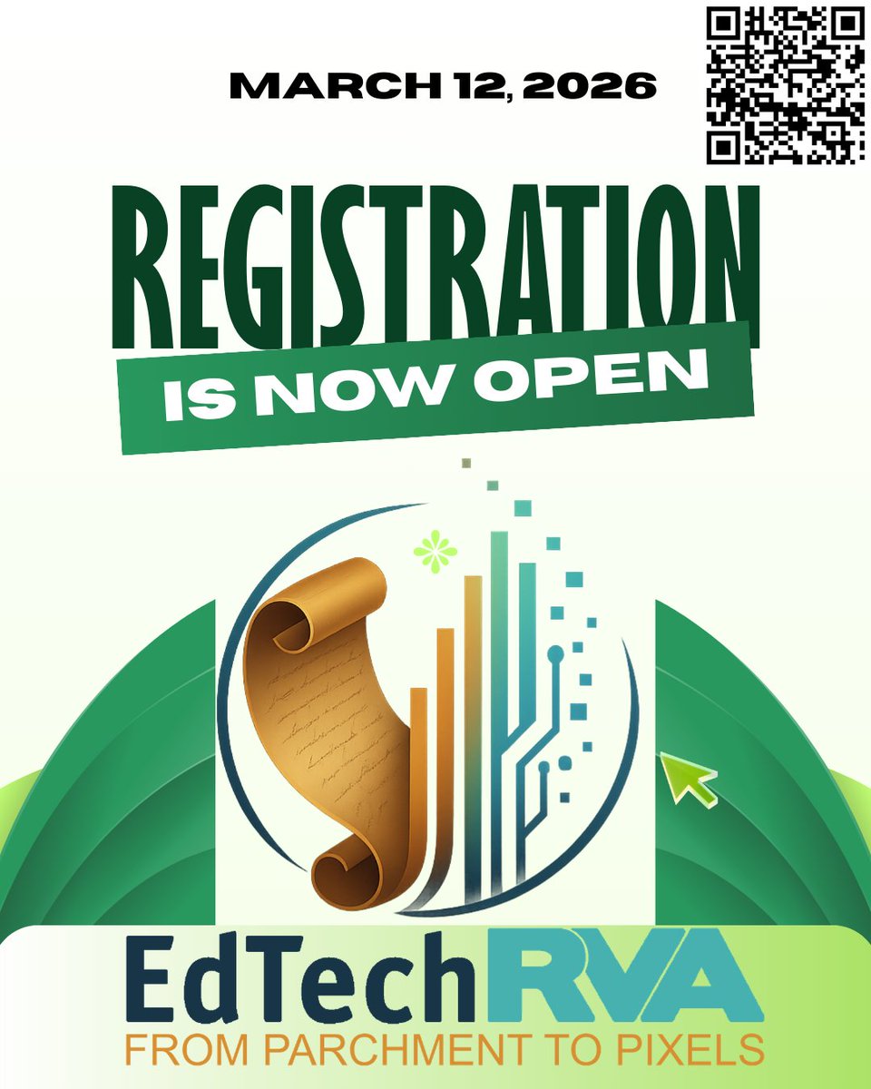 GRAETCorg's tweet photo. EdtechRVA 2026 is right around the corner! Make sure you register for the conference soon! Register using the link at https://t.co/hIDQpQwZfc or by scanning the QR code! #Edtech #Richmond #GRAETC https://t.co/uOmoAmr4Vf