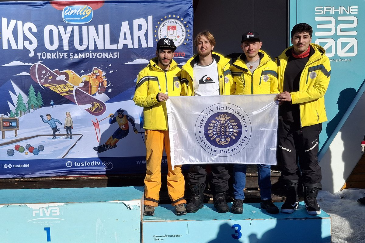 atauni1957's tweet photo. 🚀 Türkiye Üniversite Sporları Federasyonu tarafından 11-16 Şubat 2026 tarihleri arasında Erzurum’da düzenlenen 2026 Kış Oyunlarında, Üniversitemiz sporcuları önemli başarılara imza attı. 40 sporcumuzla katıldığımız organizasyonda farklı branşlarda elde ettiğimiz derecelerle üniversitemizin sportif alandaki iddiasını bir kez daha ortaya koyduk.

🏆 Buz Tırmanışı Ünilig Türkiye Şampiyonası
🥇 Kadın Takımı – Türkiye Şampiyonu
🥈 Erkek Takımı – Türkiye İkincisi

🎿 Kayak Kuzey Disiplini Ünilig Türkiye Şampiyonası
🥈 Kadın Takımı – Türkiye İkincisi

⛷️ Kayak Alp Disiplini Ünilig Türkiye Şampiyonası
🥈 Erkek Takımı – Türkiye İkincisi

🏂 Snowboard Ünilig Türkiye Şampiyonası
🥉 Erkek Takımı – Türkiye Üçüncüsü

❄️ Kar Boccesi Ünilig Türkiye Şampiyonası
🥈 Kadınlar Bireysel – Türkiye İkinciliği

Akademik başarıyı sosyal ve sportif gelişimle bütünleştiren üniversitemiz; Spor Kulübümüz, fakültelerimiz ve Sağlık Kültür ve Spor Daire Başkanlığımızın koordinasyonuyla öğrencilerimizin her alanda gelişimini desteklemeye devam etmektedir.

Başarılarıyla bizleri gururlandıran tüm sporcularımızı ve antrenörlerimizi tebrik ediyor, üniversitemizin adını zirveye taşıyan gençlerimize teşekkür ediyoruz.

#AtatürkÜniversitesi 🎓 | #KöklüÜniversite 🏛 | #GüçlüBilim 🔬 | #ParlakGelecek ✨ | #Erzurum 🏔