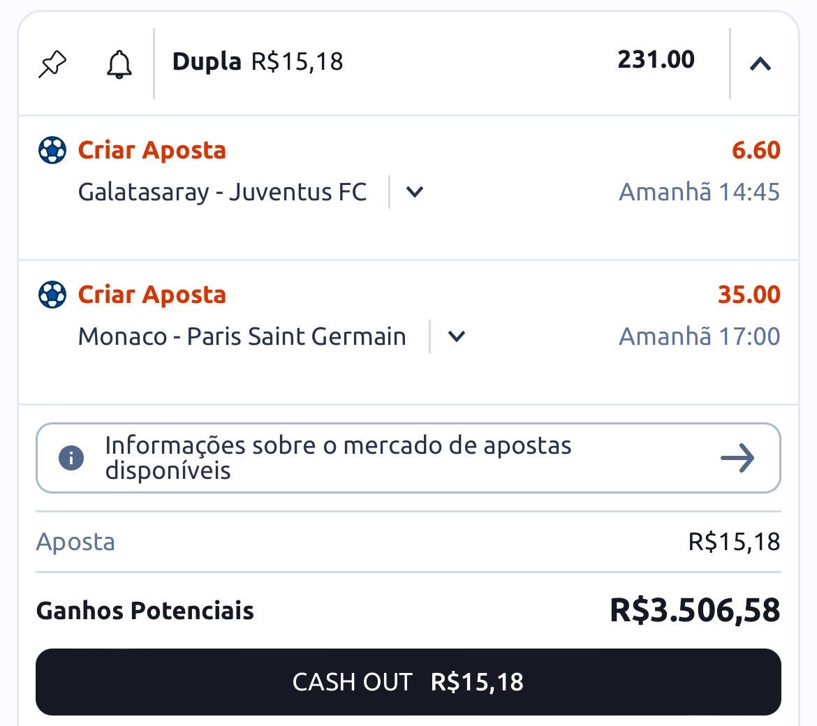 Oi oi oi oi… vamos chamar essa?

Obs: Na Bet365 tá odd 88 apenas 🤣

LINK PRONTO NOS COMENTÁRIOS 👇