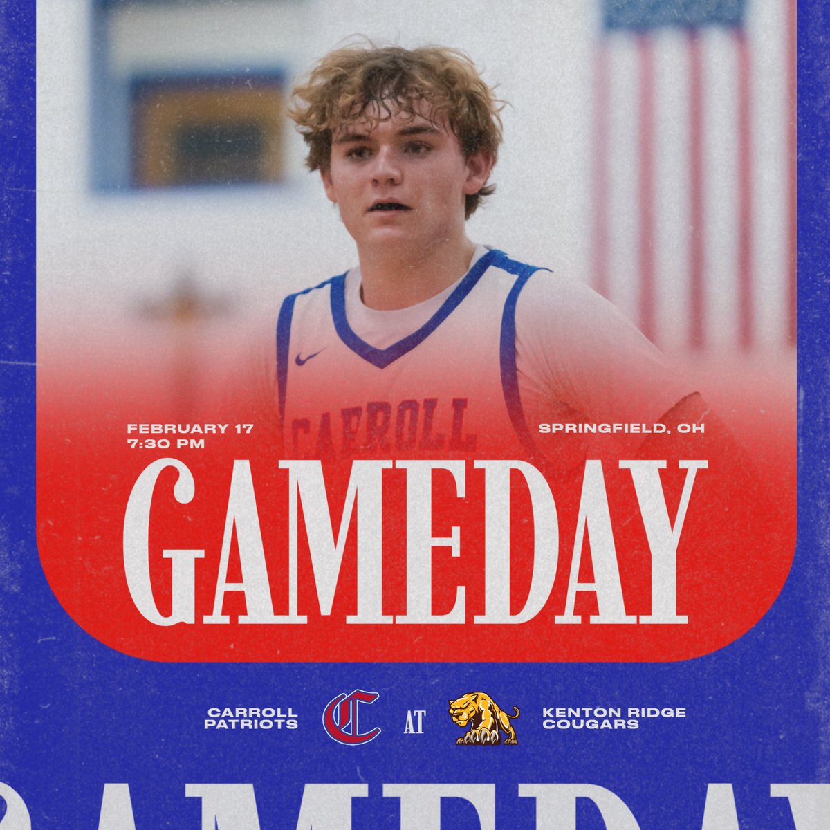 CarrollBoysBB's tweet photo. ππβπ ππΌπππΏπΌπ! ππΊπΈ
π: Kenton Ridge HS
π: Springfield, OH
π’: 4:45p | 6:15p | 7:30p
ποΈ: https://t.co/R9g4pr2Hm2
π»: https://t.co/sJQ6SQJJxb
#Team63 | #PatriotPride https://t.co/Y2XXsaREe1