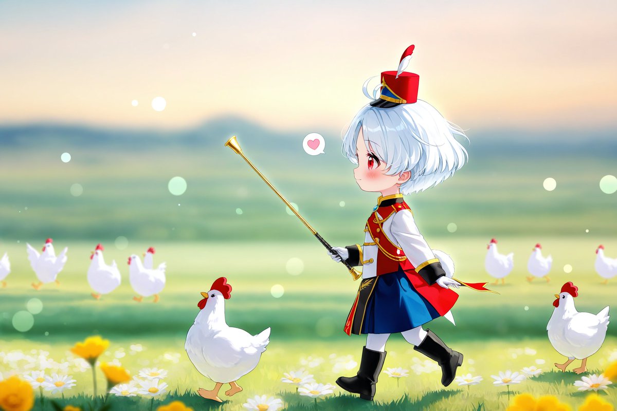 にわ行進 with マリンちゃん AIイラスト うちのこ