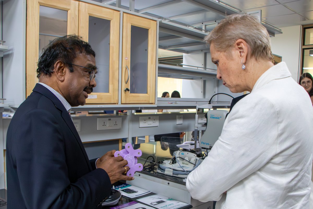 CCAMP_India's tweet photo. We were delighted to host Hon’ble French Minister Anne Le Hénanff (Minister Delegate for Artificial Intelligence and Digital Technology) and other French delegates at C-CAMP. 

Hon'ble Minister had involved discussions with CCAMP Dir-CEO and team on C-CAMP's mandate as an enabler and catalyst of science and innovation for societal impact.

The interaction covered C-CAMP’s focus on AI in biotechnology; ways to deepen India's ties with France; and how to further synergise with the French innovation ecosystem at the highest leadership levels. 

The delegation also interacted with leadership from C-CAMP startups:
* Forus Health — transforming #EyeCare through advanced technology and innovative solutions
* Immunoai — mapping the #immune system for next-generation immune-related therapeutics
* Innaccel — developing novel medical devices for critical care and maternal & child health

@PMOIndia @EmmanuelMacron 
@ALehenanff  @Taslimarif @FranceinIndia @ParisanteCampus @MEAIndia @BangaloreFrance @scifrenchindia @IndiaembFrance @FrenchTechIndia @thierry_mathou  

@DrJitendraSingh @AshwiniVaishnaw @PrinSciAdvGoI @PrinSciAdvOff @DBTIndia @BIRAC_2012 @rajesh_gokhale @IndiaDST  @karandi65 @MoHFW_INDIA @DPIITGoI @AIMtoInnovate @NITIAayog @startupindia @GoI_MeitY @meitystartuphub @PriyankKharge @dineshgrao @ITBTGoK @Startup_Kar @Ktech_biotech @kiranshaw @kris_sg @RenuSwarup @doctorsoumya @kvijayraghavan @prashanthp @IndianDiplomacy @PIB_India @mygovindia
