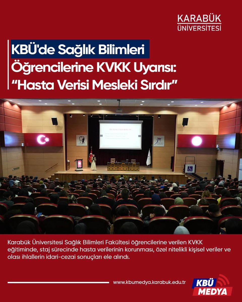 krbkuni's tweet image. KBÜ'de Sağlık Bilimleri Öğrencilerine KVKK Uyarısı: “Hasta Verisi Mesleki Sırdır”

kbumedya.karabuk.edu.tr/kbude-saglik-b…

#kbu #karabüküniversitesi